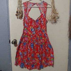 Floral sweetheart neckline dress